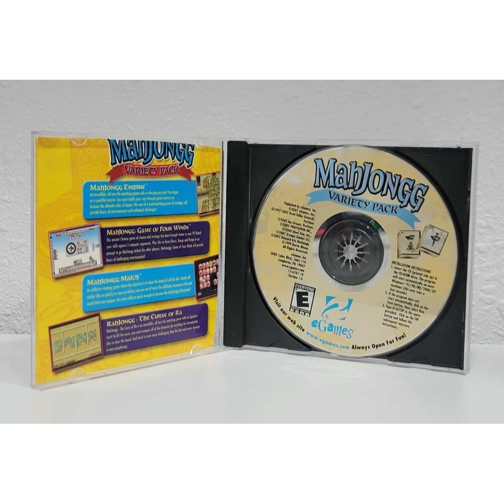 Vintage CD Rom Game MahJongg Variety Pack 2002 Y2K PC Gaming Egames